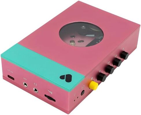 Portable Cassette Player - Cassette Tape Recorder with Bluetooth Connection Speaker or Headphones, 3.5mm Audio Cable - (Edith, Pink & Green) in Saudi Arabia