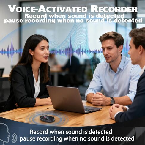 128GB small‌ Voice Recorder,Voice-activated recording,with playback and password management,AI noise and Scheduled recording,reduction Portable recording device,for meetings/lectures/classroom,MP3 in Saudi Arabia