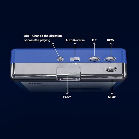 Bluetooth Cassette Player, Walkman Tape Player with 3.5mm Jack Headphone and Speaker, Auto Reverse Function, USB Power/AA Battery Power in Saudi Arabia