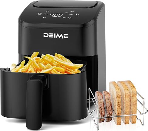 DEIME Air Fryer, Small Digital 3 Qt Airfryer Space Saving Compact, Bake, Reheat, Roasts for Quick Easy Meals, Mini Compact & Quiet, Nonstick & Dishwasher Safe Basket (Black) in Saudi Arabia