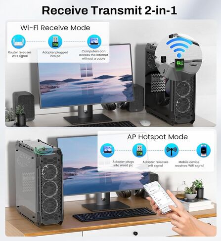 USB WiFi 6 Adapter for PC Desktop & Laptop, 900Mbps Dual Band 2.4/5GHz with Bluetooth 5.3, Nano Size Plug & Play, Windows 11/10 Driver-Free, Reconnect 7 Devices Simultaneously in Saudi Arabia