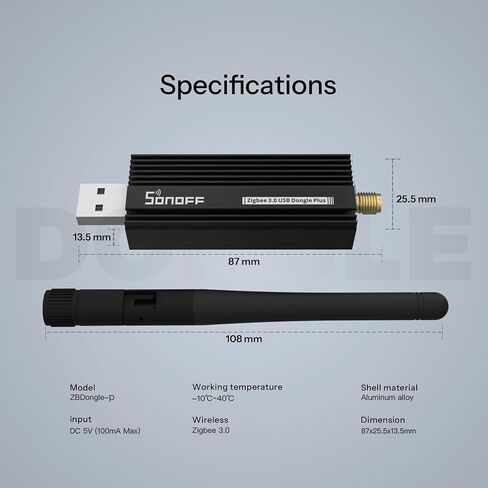 SONOFF Zigbee 3.0 USB Dongle Plus Gateway, Universal Zigbee USB Gateway with Antenna for Home Assistant, IoBroker, Wireless Zigbee 3.0 USB Adapter(1 Pack) in Saudi Arabia