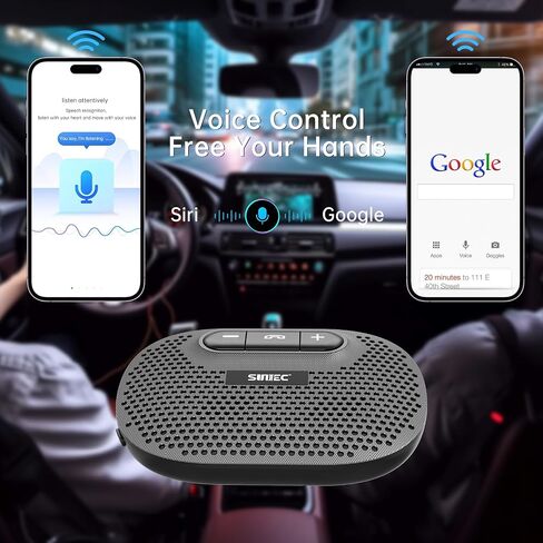 Bluetooth Speaker for Car Hands Free, Wireless Speakerphone for Cell Phone | Handsfree Car Kit, Visor Clip, Support Siri Google Voice Assistant - BC966C in Saudi Arabia
