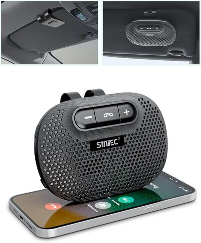 Bluetooth Speaker for Car Hands Free, Wireless Speakerphone for Cell Phone | Handsfree Car Kit, Visor Clip, Support Siri Google Voice Assistant - BC966C in Saudi Arabia