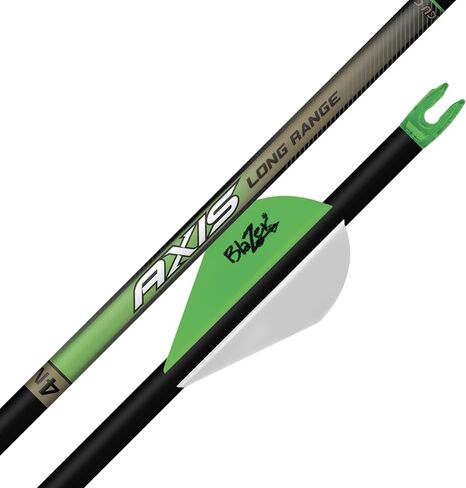 Easton Axis 4mm Long Range Carbon Arrows with 50-Grain Aluminum Half-Out Inserts, 6-Pack Fletched, Blazer Vanes in Saudi Arabia