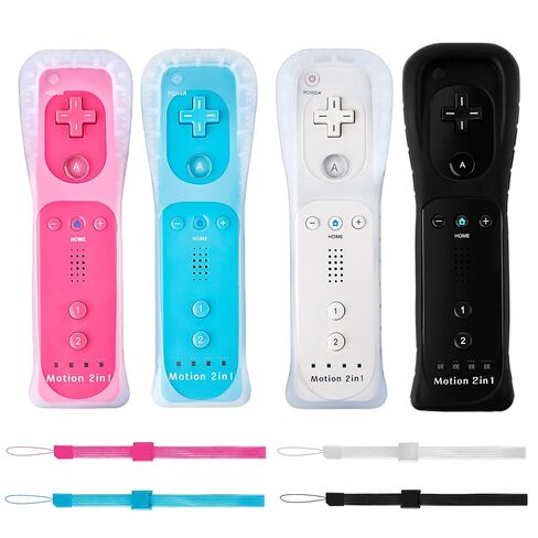 DTianSir 4Pack Motion Plus Wii Remote Controllers with Silicone Case & Wrist Strap,Wii Remote Controllers with Built in Motion Plus Compatible for Wii U Consoles(Red+Light Blue+Pink+Blue) in Saudi Arabia
