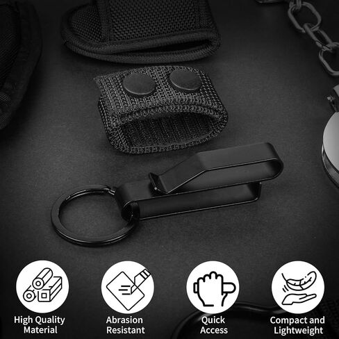5 Pcs Belt Keepers for Duty Belt, 4 Pcs 1000D Nylon Keepers with 1 Stainless Steel Key Clip Holder, Fits Up to 2.25" Wide Belts for Police, Law Enforcement, Correctional Officer and Tactical Belts in Saudi Arabia