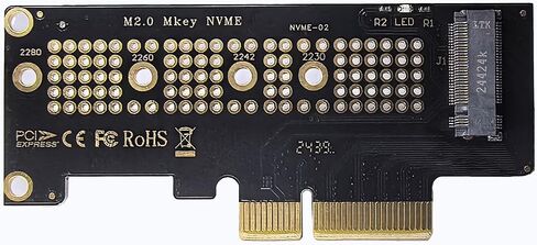 WLGQ NVMe M.2 SSD to PCIe X1 Adapter Card, PCIe Express Expansion Card with Low Profile Bracket in Kuwait