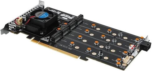 8-Drive NVMe SSD to PCIe 4.0 X 16 Adapter Card with Active Cooling (88048 8-Drive NVMe Expansion Card, Plain) Visit the oaknode Store (Plain) in Saudi Arabia