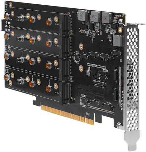8-Drive NVMe SSD to PCIe 4.0 X 16 Adapter Card with Active Cooling (88048 8-Drive NVMe Expansion Card, Plain) Visit the oaknode Store (Plain) in Saudi Arabia
