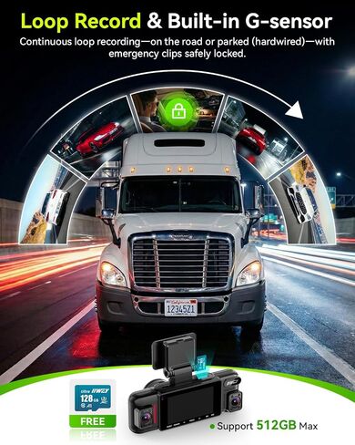 IIWEY N6 PRO 4K STARVIS 2 4-Channel Dash Cam 360° View, Free 128GB Card | (True 4K+1080Px3), 8-IR Lamps Night Vision, Front Rear and Dual Inside Car Camera, 5GHz WiFi, GPS, 24/7 Parking Mode, 3" IPS in Saudi Arabia