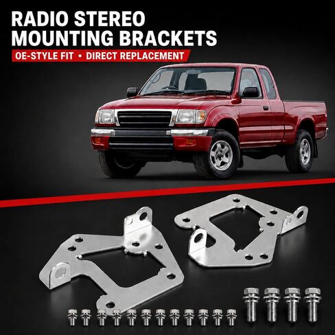 Radio Stereo Mounting Bracket Set Compatible with Toyota 4Runner 1989-2002 Pickup 1989-1995 T100 1993-1998 Tacoma 1995-2004, Replaces 86212-89111 86211-89111 with Screws in Saudi Arabia