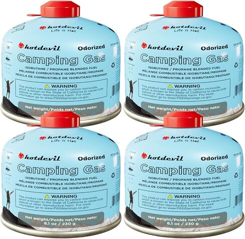 Isobutane Fuel Canister 230 Gram Camping Stove Fuel Butane Propane Blend Isobutane Fuel Canister Camping Fuel Gas Canister Suitable for ALL Seasons Efficient and High Output 8.1oz(4 packs) in Saudi Arabia