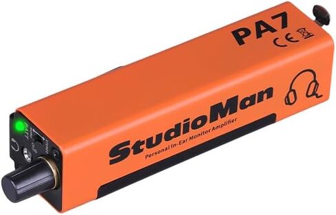 StudioMan PA7 Personal in-Ear Monitor Amplifier, Orange, 3.5mm Output XLR and TRS Inputs, Stereo/Mono Switch, Volume Control, Rack Mountable, Metal in Saudi Arabia