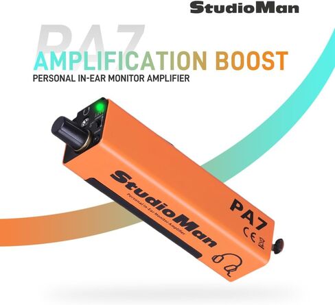 StudioMan PA7 Personal in-Ear Monitor Amplifier, Orange, 3.5mm Output XLR and TRS Inputs, Stereo/Mono Switch, Volume Control, Rack Mountable, Metal in Saudi Arabia