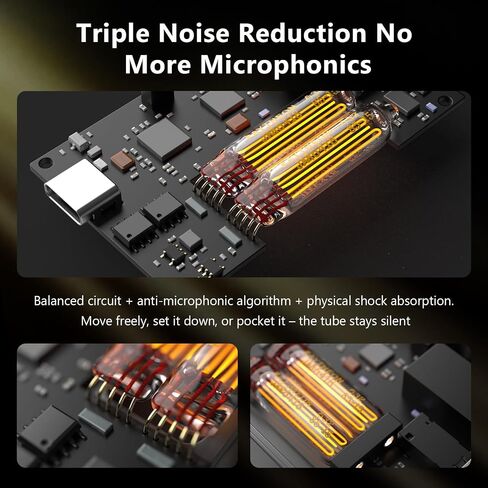 HiFiGo MUSEHiFi M3 Ultra Portable Tube DAC Amp with JAN6418 Vacuum Tube, 460mW/480mW Balanced Output, USB C Dongle DAC for IEMs & Headphones, Amplifier for Phone/PC/Mac in Saudi Arabia