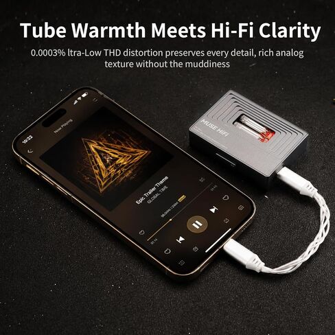 HiFiGo MUSEHiFi M3 Ultra Portable Tube DAC Amp with JAN6418 Vacuum Tube, 460mW/480mW Balanced Output, USB C Dongle DAC for IEMs & Headphones, Amplifier for Phone/PC/Mac in Saudi Arabia