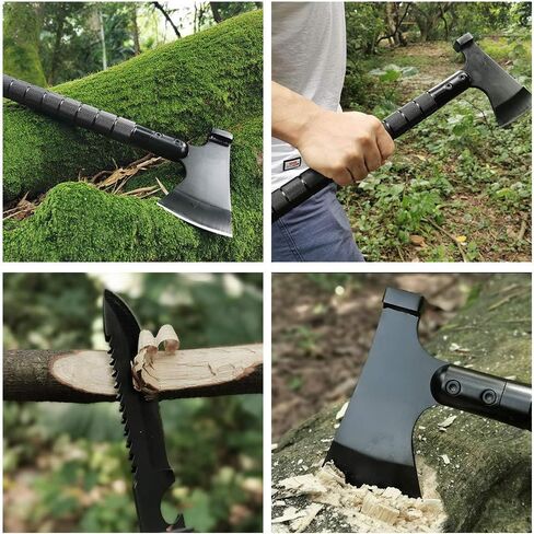 LIANTRAL Camping Axe, Folding Survival Hatchet Axe Tactical Axe for Outdoor | Black Camp Axe Tactical Tomahawk Survival Axe for Outdoor Adventure in Saudi Arabia