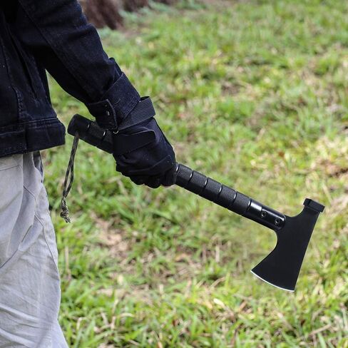LIANTRAL Camping Axe, Folding Survival Hatchet Axe Tactical Axe for Outdoor | Black Camp Axe Tactical Tomahawk Survival Axe for Outdoor Adventure in Saudi Arabia