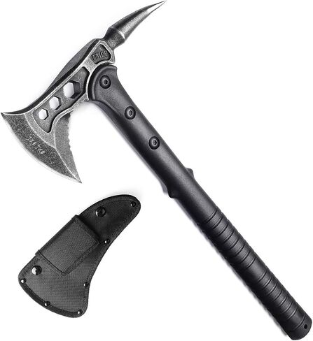 Camping Axe, Tomahawk with Spike, Survival Hatchet with Sheath, Nylon Fiber Handle for Outdoor Survival Hiking Camping （14.5 inch） in Saudi Arabia