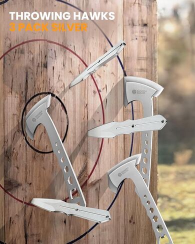 Sahara Sailor Throwing Axes, 3 Pack 10inch Throwing Axes and Tomahawks Set, with Bottle Openers, a Wrench and Nylon Sheath for Competiton and Recreation in Kuwait