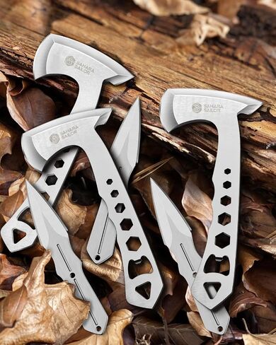 Sahara Sailor Throwing Axes, 3 Pack 10inch Throwing Axes and Tomahawks Set, with Bottle Openers, a Wrench and Nylon Sheath for Competiton and Recreation in Kuwait