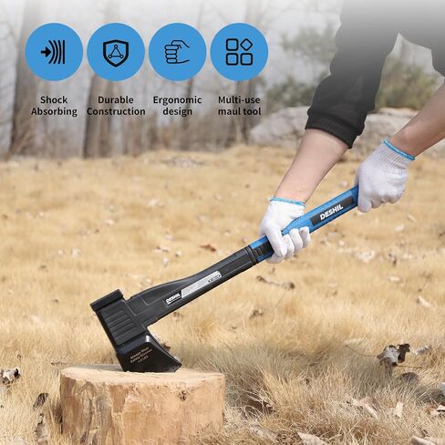 14" Outdoor Camping Hatchet Axe for Wood Splitting and Kindling | Forged Carbon Steel Heat Treated Hand Maul Tool, Nylon Handle Shock Reduction Handle with Anti-Slip Grip in Saudi Arabia