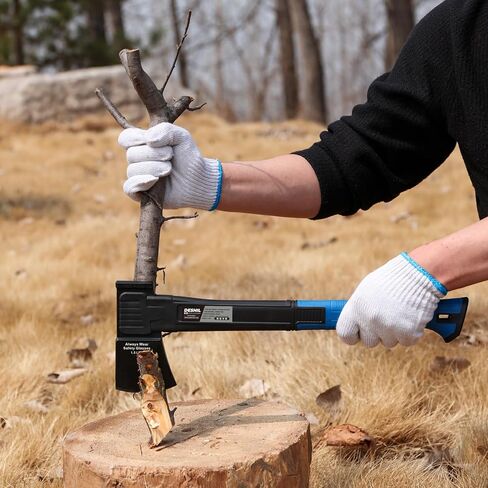 14" Outdoor Camping Hatchet Axe for Wood Splitting and Kindling | Forged Carbon Steel Heat Treated Hand Maul Tool, Nylon Handle Shock Reduction Handle with Anti-Slip Grip in Saudi Arabia