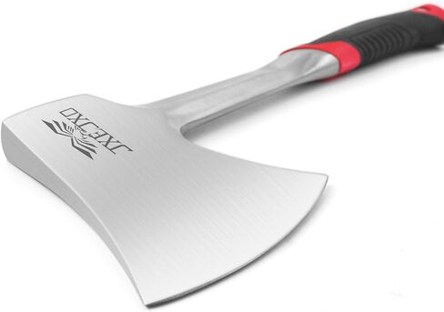 14.4" Camping Hatchet with Full Tang Forged Construction & Ergonomic Shock Absorbing Grip, Hatchet Axe with Nylon Sheath (Red in Saudi Arabia
