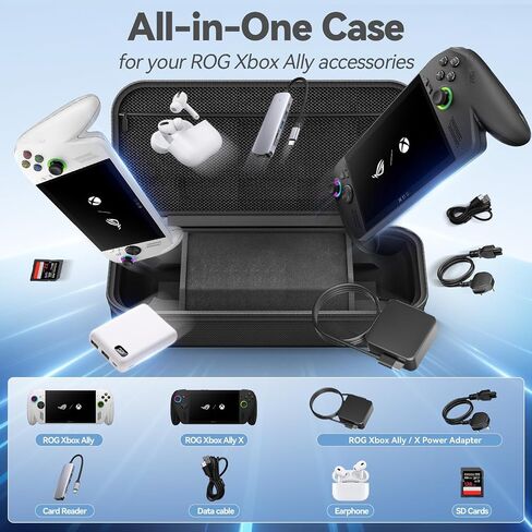 LVVIL Hard Shell Carrying Case for ASUS ROG Xbox Ally/X (2025), Protective Travel Bag Fit ROG Game Console and Adapter with Screen Protector & Thumbstick Cap, for Electronics Cases in Saudi Arabia