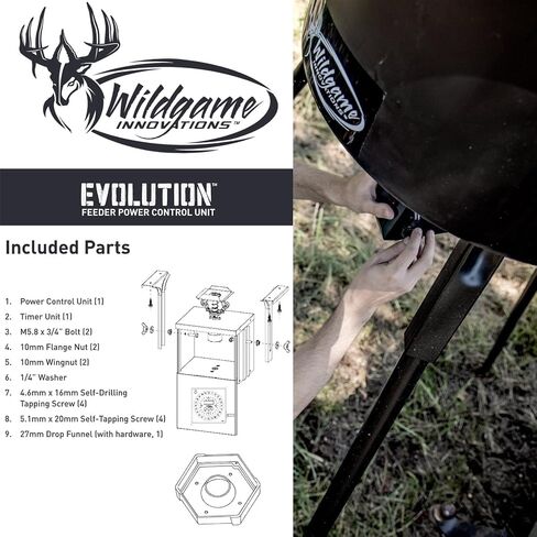 WILDGAME Innovations Evolution Feeder 6V Analog Power Control Unit | Varmint-Proof Programmable Feeder Kit, 24 Available Feed Times, 30ft Feed Range in Saudi Arabia