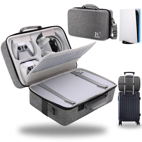 jamini Hard Shell Carrying Case for PS5, PS5 Pro,Ps 5 Slim, Travel Case Shockproof Protective Storage Bag for Playstation 5 Console ControllerDisk Digital Edition, Headset, Accessories in Kuwait