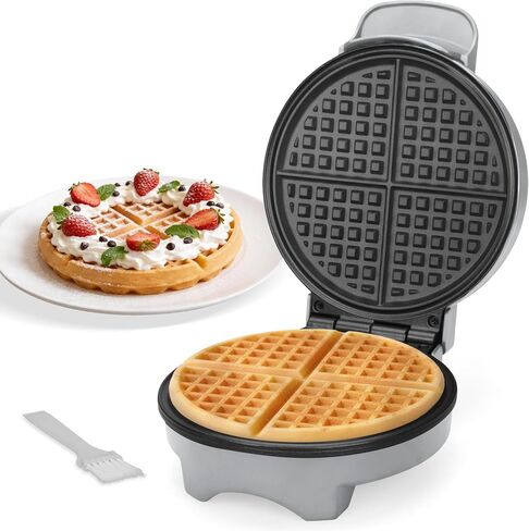 FineMade 7 Inches Classic Waffle Maker Machine, belgian waffle maker with PFAS-Free Ceramic Non-Stick Plates,Waflera electrica, Thin Waffle Maker Crispy, Round Waffle Iron, Graphite in Saudi Arabia