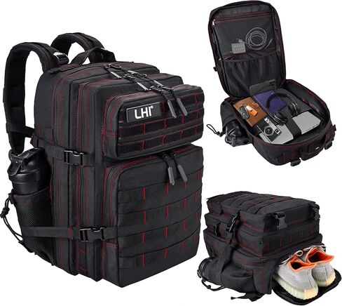 LHI Military Tactical Backpack for Men and Women 45L Army 3 Days Assault Pack Bag Large Rucksack with Shoe Compartment in Saudi Arabia