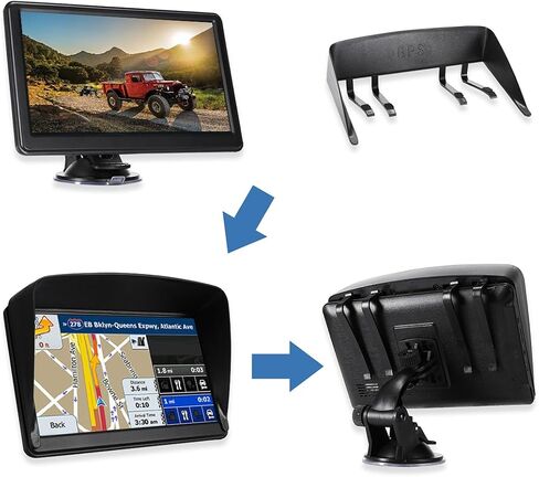 GPS Navigator للسيارة، خريطة 2026 7 بوصة تعمل باللمس للسيارة GPS 256-16 جيجابايت، توجيه اتجاه الدوران الصوتي، دعم السرعة والتحذير من الضوء الأحمر، شاحنة تحديث مجانية لخريطة أمريكا الشمالية مدى الحياة (فضي) in Kuwait