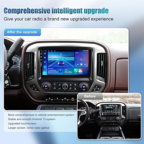 Car Stereo Radio for Chevrolet Silverado GMC Sierra 2014-2018, Android 13 Wireless CarPlay Android Auto, 10 Inch Head Unit IPS HD Screen, Bluetooth/SWC/GPS/FM/RDS/Wifi/1080P Rearview Camera in Saudi Arabia