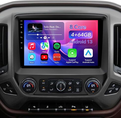 10.2'' 64GB Car Radio Stereo for 2014-2018 Chevy Silverado/GMC Sierra, Plug and Play Android 13 Head Unit with Wireless Carplay/Android Auto/1080P Backup Camera/FM AM Radio in Saudi Arabia
