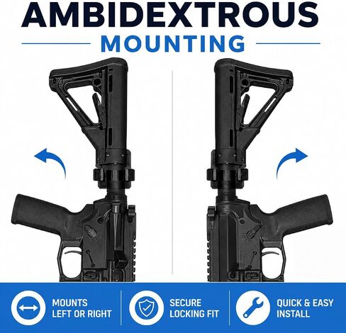 AR Buffer Tube Wall Mount Compatible with AR-15, AR-9, AR-10 | Vertical Rifle Storage Rack | Secure Buffer Tube Holder | Space-Saving Wall Display | 2-Pack | Made in USA in Saudi Arabia