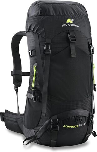N NEVO RHINO 40L Internal Frame Hiking Backpack with Rain Cover | Backpacking Backpack with Padded Hip Belt, Multi-Pockets, Pole Loops, Survival Whistle, for Men, Women, Traveling, Camping in Saudi Arabia