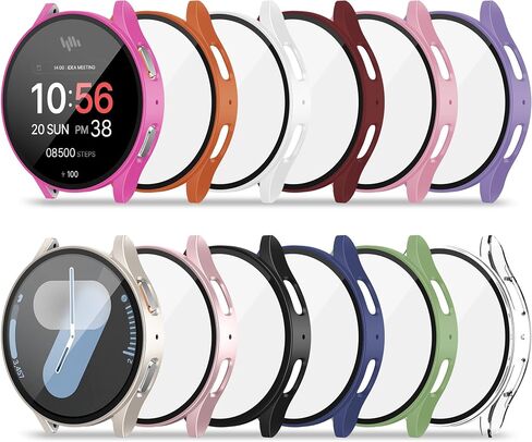 12 Pack Case for Samsung Galaxy Watch 9/8 40mm with Tempered Glass Screen Protector, Hard PC Scratch Resistant Protective Cover Compatible with Galaxy Watch 9/8 40mm in Saudi Arabia