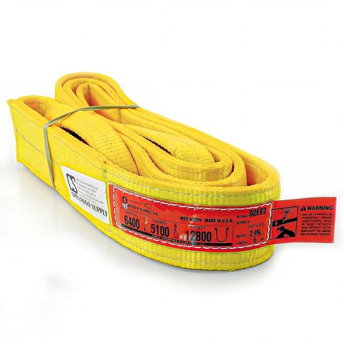 DD Sling (USA Made). 2" wide X (4' to 20' lengths) in Listing! 2 Ply Twisted Eye, Nylon Lifting Slings, Eye & Eye, Heavy Duty (900 webbing), 6,400 lbs Vertical, 5,100 Choker, 12,800 Basket Load Capacity (2inX8ft) in Kuwait