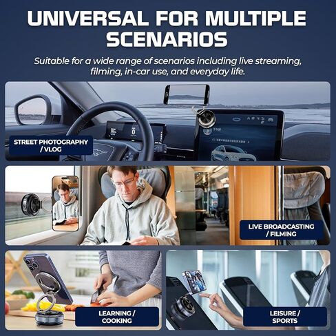 Magnetic Selfie Monitor Screen and Vacuum Magnetic Car Phone Holder Set for iPhone and Android Cell Phones in Saudi Arabia