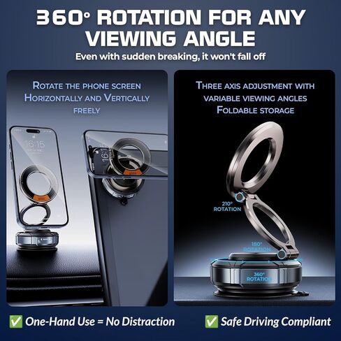Magnetic Selfie Monitor Screen and Vacuum Magnetic Car Phone Holder Set for iPhone and Android Cell Phones in Saudi Arabia