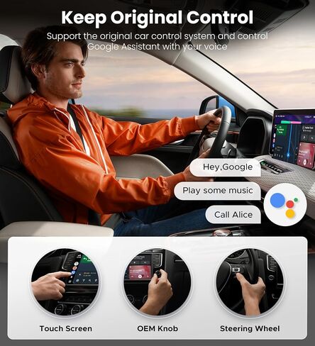 Bytewave Wireless Android Auto Adapter, USB A/C Car Dongle with NFC & WiFi | Convert Wired to Wireless, 8s Auto Connect, Mini 5.8GHz WiFi & Bluetooth 5.3 Android Auto for Car, 2-in-1 USB C/A Plug & Play in Kuwait