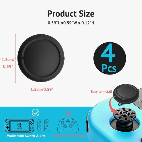 Replacement Kickstand for Nintendo Switch, with 4 Analog Stick Covers | 1 Pcs Back Shell Holder Bracket Repair Kit with 4 Silicone Analog Stick Covers in Saudi Arabia