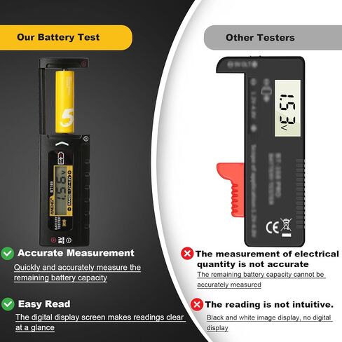 Digital Battery Tester, Universal Battery Checker with LCD for AA/AAA/C/D/9V/Button Cells in Saudi Arabia