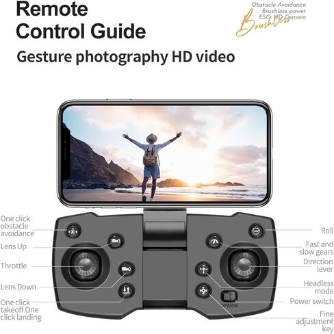 4K UHD GPS Drone (Equipped with dual cameras), Foldable Drone, small-scale Drone Control Quadcopter With Height Setting Function, Six-pass Gyroscope, Gesture Photo, Video Recording, Headless Mode, Emergency Stop, Trajectory Gravity Sensing, and Auto-photo in Saudi Arabia