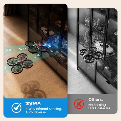 SYMA X100 Indoor Drone for Kids 8-12, Obstacle Avoidance, Full Guard | 20-Min Flight with 2 Batteries, One-key 360° Flips, Altitude Hold and Full Propeller Guard for Safe Indoor Flying in Saudi Arabia