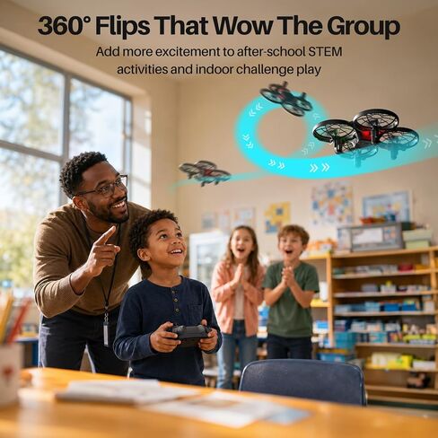 SYMA X100 Indoor Drone for Kids 8-12, Obstacle Avoidance, Full Guard | 20-Min Flight with 2 Batteries, One-key 360° Flips, Altitude Hold and Full Propeller Guard for Safe Indoor Flying in Saudi Arabia