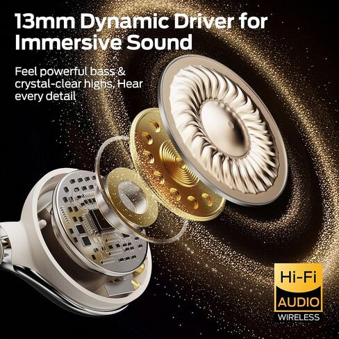Oraolo Open Ear AC225 Earbuds, Stereo Sound, Bluetooth 6.0 Open Ear Headphones, Lightweight Comfort Clip On Earbuds with ENC Mic for Clear Calls, 36H Playtime, Touch Control, IPX6 Waterproof, White in Saudi Arabia